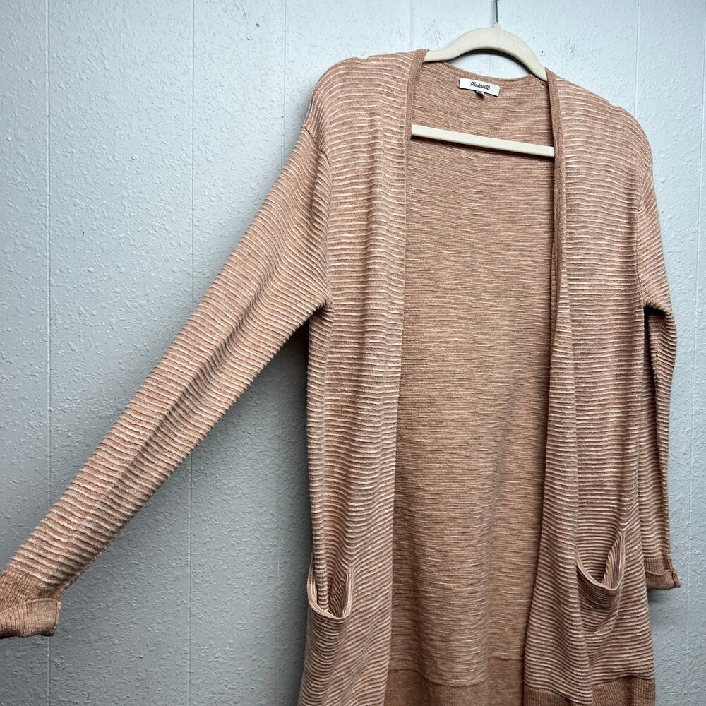 Madewell Open Front Cardigan Womens Small Cotton Stretch Long Length Casual - Picture 5 of 11
